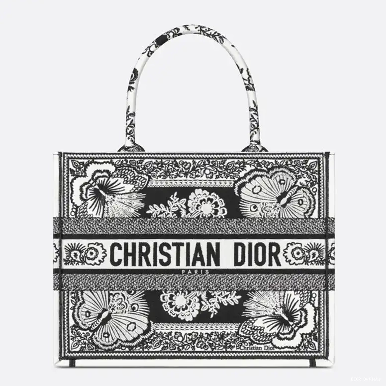 Hot Motif Bandana Black Butterfly Canvas Dior Tote Book 0510